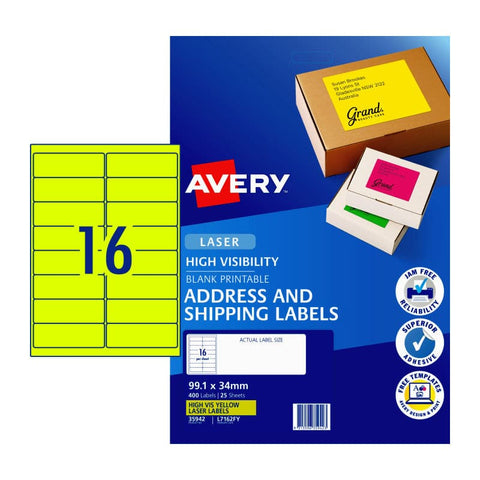 darrahopens Home & Garden > Home & Garden Others AVERY LaserLabel Yl L7162FY 16Up Pack of 25