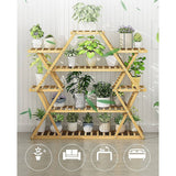 darrahopens Home & Garden > Home & Garden Others Bamboo Multilayer Flower Plant Bonsai Rack Shelf Stand Porch Lawn Patio