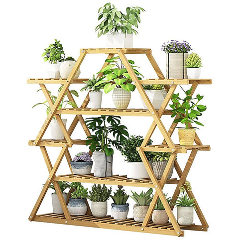 darrahopens Home & Garden > Home & Garden Others Bamboo Multilayer Flower Plant Bonsai Rack Shelf Stand Porch Lawn Patio