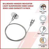 darrahopens Home & Garden > Home & Garden Others Billboard Hanger Indicator Light Suspension Hook Cable 30kg Load Capacity 8 Pack