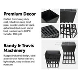darrahopens Home & Garden > Home & Garden Others Black Fire Pit Square Log Patio Garden Heater Outdoor Table Top BBQ Camping
