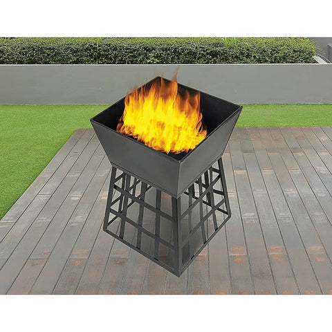 darrahopens Home & Garden > Home & Garden Others Black Fire Pit Square Log Patio Garden Heater Outdoor Table Top BBQ Camping