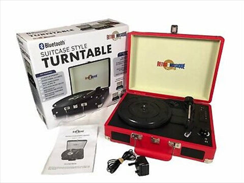 Darrahopens Home & Garden > Home & Garden Others Bluetooth Suitcase Style Record Player - Red