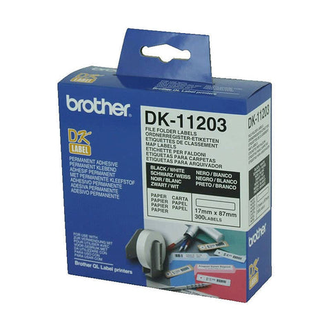 darrahopens Home & Garden > Home & Garden Others BROTHER DK11203 White File Folder Labels 17mm X 87mm 300 Labels