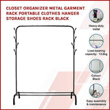 darrahopens Home & Garden > Home & Garden Others Closet Organizer Metal Garment Rack Portable Clothes Hanger Storage Shoes Rack Black