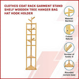 darrahopens Home & Garden > Home & Garden Others Clothes Coat Rack Garment Stand Shelf Wooden Tree Hanger Bag Hat Hook Holder