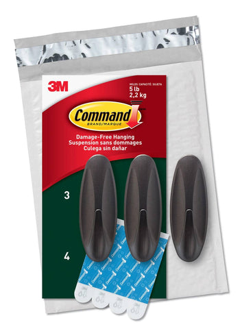 Darrahopens Home & Garden > Home & Garden Others Command Outdoor Metallic Bronze Value Pack, 3 Hooks and 4 Strips, AW083BZ-3NA