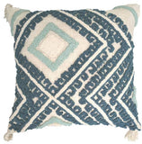 Darrahopens Home & Garden > Home & Garden Others Cream cushion with navy blue tufted diamond design 45x45 cm