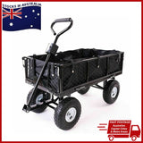 Darrahopens Home & Garden > Home & Garden Others Garden Dump Rolling Mesh Cart with Heavy Duty Steel Frame,10 Inch Pneumatic Tires Maximum Load Capacity of 300 Kg (Black)