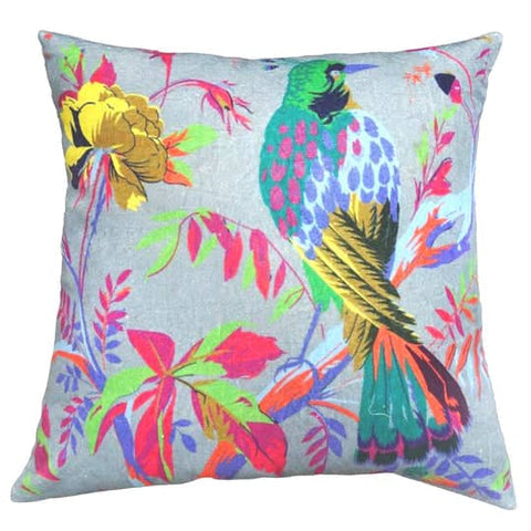 Darrahopens Home & Garden > Home & Garden Others Grey cotton velvet bird design cushion cover 45x45 cm
