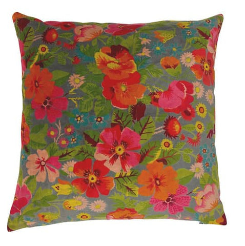 Darrahopens Home & Garden > Home & Garden Others Grey floral velvet cushion cover 45x45cm