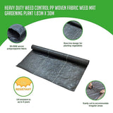 darrahopens Home & Garden > Home & Garden Others Heavy Duty Weed Control PP Woven Fabric Weed Mat Gardening Plant 1.83m x 30m