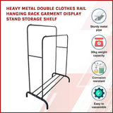 darrahopens Home & Garden > Home & Garden Others Heavy Metal Double Clothes Rail Hanging Rack Garment Display Stand Storage Shelf
