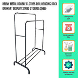 darrahopens Home & Garden > Home & Garden Others Heavy Metal Double Clothes Rail Hanging Rack Garment Display Stand Storage Shelf