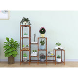 darrahopens Home & Garden > Home & Garden Others Indoor Outdoor Garden Plant Stand Planter Flower Pot Shelf Wooden Shelving - 12 Shelves