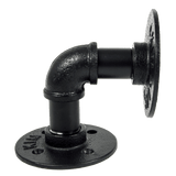darrahopens Home & Garden > Home & Garden Others Industrial Black Iron Pipe Bracket Wall Mounted Floating Shelf - Set of 2