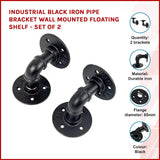 darrahopens Home & Garden > Home & Garden Others Industrial Black Iron Pipe Bracket Wall Mounted Floating Shelf - Set of 2