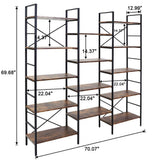 Darrahopens Home & Garden > Home & Garden Others Industrial Shelf Bookshelf, Vintage Wood and Metal Bookcase Furniture for Home & Office