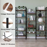 Darrahopens Home & Garden > Home & Garden Others Industrial Shelf Bookshelf, Vintage Wood and Metal Bookcase Furniture for Home & Office