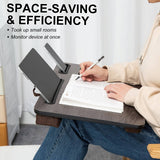 darrahopens Home & Garden > Home & Garden Others Kandaka Iron Grey Oak Lap Desk Laptop Tablet Stand Cushioned Lapdesk Mousepad