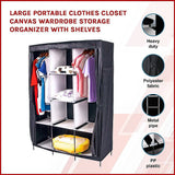 darrahopens Home & Garden > Home & Garden Others Large Portable Clothes Closet Canvas Wardrobe Storage Organizer with Shelves