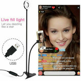 Darrahopens Home & Garden > Home & Garden Others LED Selfie Ring Light with Cell Phone Holder Flexible Stand Live Stream Lamp AU