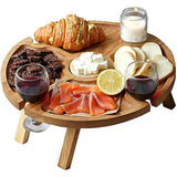 darrahopens Home & Garden > Home & Garden Others Outdoor Picnic Table Wooden Portable Folding Mini Wine Rack Picnic Table