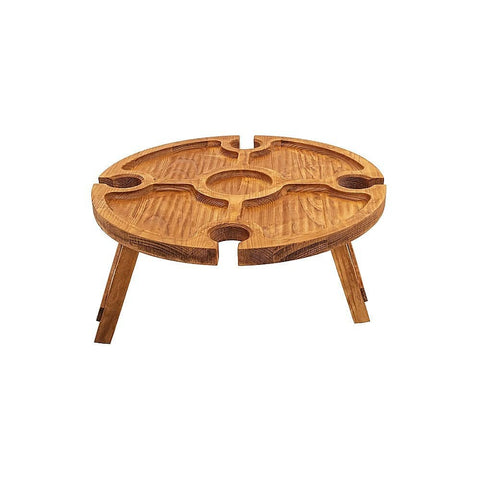 darrahopens Home & Garden > Home & Garden Others Outdoor Picnic Table Wooden Portable Folding Mini Wine Rack Picnic Table