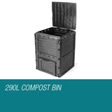 darrahopens Home & Garden > Home & Garden Others PLANTCRAFT 290L Aerated Compost Bin Grey - Food Waste Garden Recycling Composter