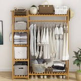 darrahopens Home & Garden > Home & Garden Others Portable Clothes Rack Coat Garment Stand Bamboo Rail Hanger Airer Closet