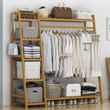 darrahopens Home & Garden > Home & Garden Others Portable Clothes Rack Coat Garment Stand Bamboo Rail Hanger Airer Closet