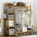 darrahopens Home & Garden > Home & Garden Others Portable Clothes Rack Coat Garment Stand Bamboo Rail Hanger Airer Closet