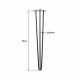 darrahopens Home & Garden > Home & Garden Others Set of 4 Industrial 3-Rod Retro Hairpin Table Legs 12mm Steel Bench Desk - 71cm Black