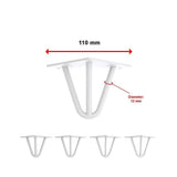 darrahopens Home & Garden > Home & Garden Others Set of 4 Industrial 3-Rod Retro Table Legs 12mm Steel Bench Desk - 11cm White