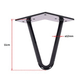 darrahopens Home & Garden > Home & Garden Others Set of 4 Industrial Retro Hairpin Table Legs 12mm Steel Bench Desk - 11cm Black