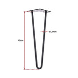 darrahopens Home & Garden > Home & Garden Others Set of 4 Industrial Retro Hairpin Table Legs 12mm Steel Bench Desk - 41cm Black