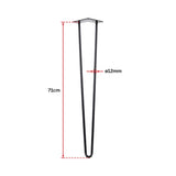 darrahopens Home & Garden > Home & Garden Others Set of 4 Industrial Retro Hairpin Table Legs 12mm Steel Bench Desk - 71cm Black