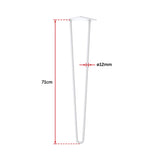 darrahopens Home & Garden > Home & Garden Others Set of 4 Industrial Retro Hairpin Table Legs 12mm Steel Bench Desk - 71cm White