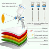 Darrahopens Home & Garden > Home & Garden Others Spray Gun HVLP Gravity Gun Paint Feed Air Spray Gun Kit 3 Nozzle 1.4mm 1.7mm 2mm