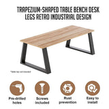 darrahopens Home & Garden > Home & Garden Others Trapezium-Shaped Table Bench Desk Legs Retro Industrial Design Fully Welded - Black