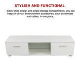 darrahopens Home & Garden > Home & Garden Others TV Cabinet Entertainment Unit Stand High Gloss Storage Shelf 140cm White