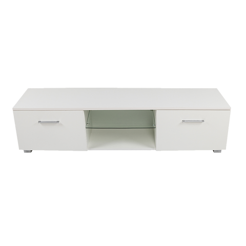 darrahopens Home & Garden > Home & Garden Others TV Cabinet Entertainment Unit Stand High Gloss Storage Shelf 140cm White