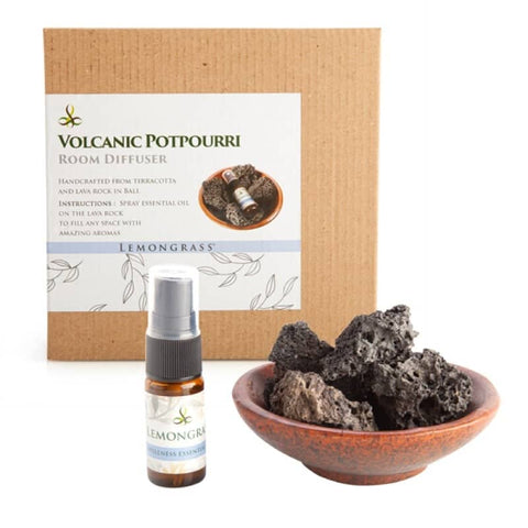 darrahopens Home & Garden > Home & Garden Others Volcanic Room Diffuser in Terracotta Bowl - Lemongrass