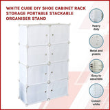 darrahopens Home & Garden > Home & Garden Others White Cube DIY Shoe Cabinet Rack Storage Portable Stackable Organiser Stand