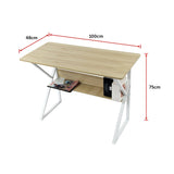 darrahopens Home & Garden > Home & Garden Others Wood & Metal Computer Desk with Shelf Home Office Furniture