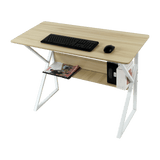 darrahopens Home & Garden > Home & Garden Others Wood & Metal Computer Desk with Shelf Home Office Furniture