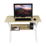 darrahopens Home & Garden > Home & Garden Others Wood & Metal Computer Desk with Shelf Home Office Furniture