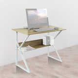 darrahopens Home & Garden > Home & Garden Others Wood & Metal Computer Desk with Shelf Home Office Furniture