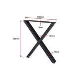 darrahopens Home & Garden > Home & Garden Others X-Shaped Table Bench Desk Legs Retro Industrial Design Fully Welded - Black