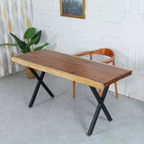 darrahopens Home & Garden > Home & Garden Others X-Shaped Table Bench Desk Legs Retro Industrial Design Fully Welded - Black